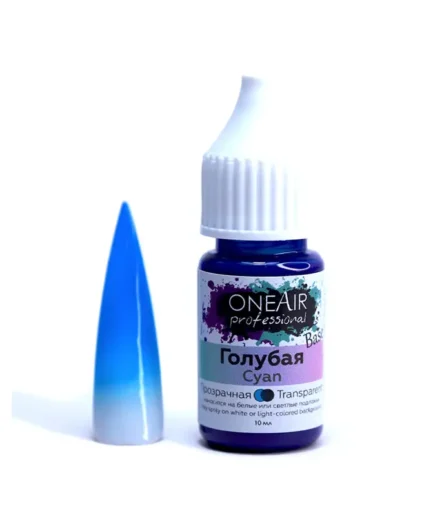 OneAir Professional Nail Airbrushing Paint - Base Cyan 10ml