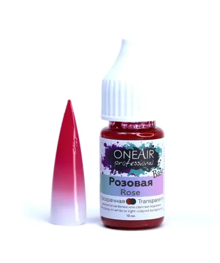 OneAir Professional Nail Airbrushing Paint - Base Rose 10ml